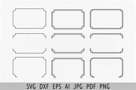 Square Frame Svg, Border Svg, Outline Svg, Png, With Notched Corner ...