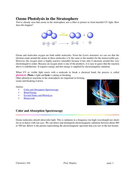 Ozone Photolysis in the Stratosphere