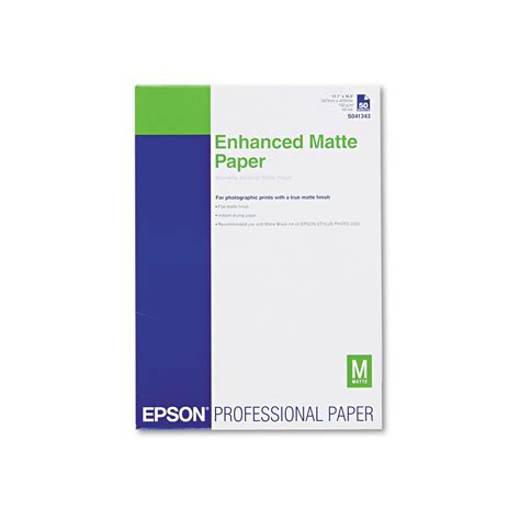 Epson Ultra Premium Matte Presentation Paper, 11-3/4 x 16-1/2, White ...