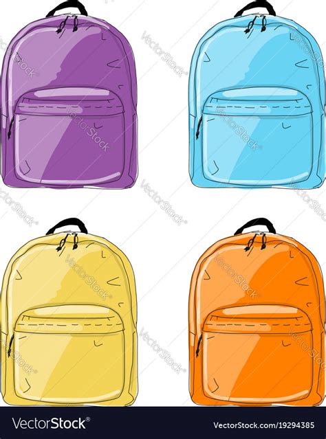 Backpack mockup sketch for your design Royalty Free Vector