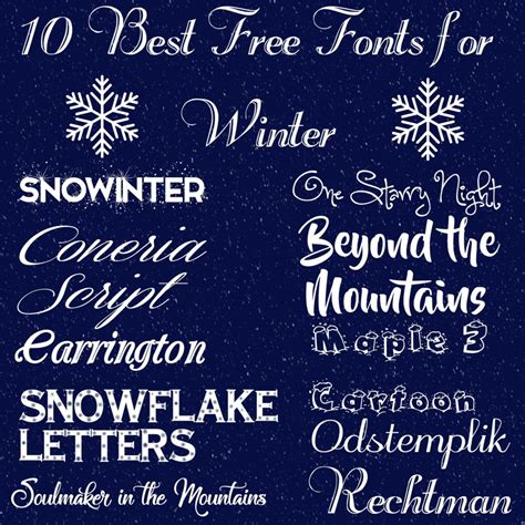 10 Best Free Fonts for Winter - Rosewood and Grace