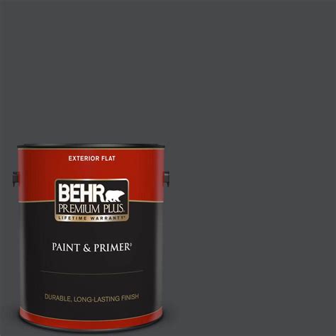 BEHR PREMIUM PLUS 1 gal. #PPU26-23A Dark Secret Flat Exterior Paint & Primer 430001 - The Home Depot