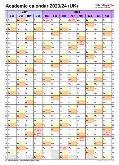 Academic Calendar Template 2023 24 Excel - 2023 Printable Calendar