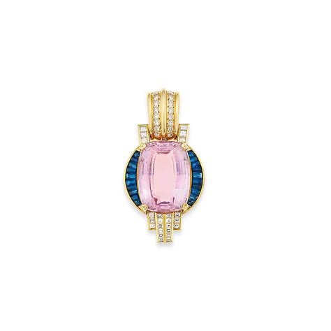 A kunzite, sapphire and diamond pendant | Christie's