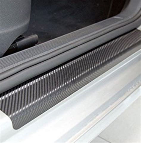 Car Sill Protectors - 3D Carbon Fiber Black Car Door Sill Scuff Plate ...