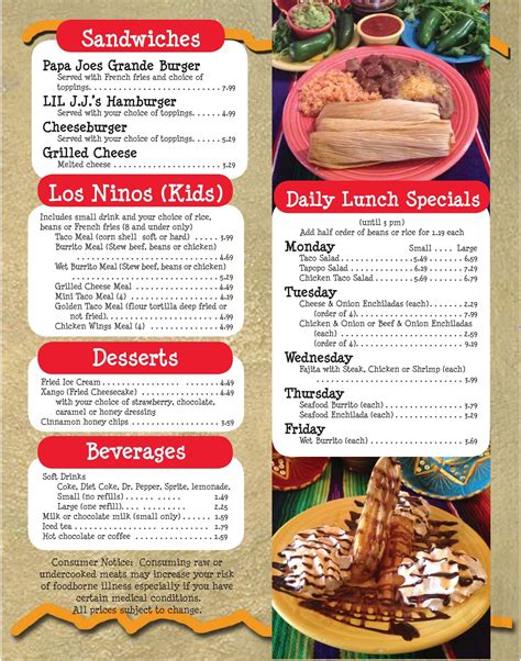 El Charrito's-Helena's Original Restaurante menu in Davison, Michigan, USA