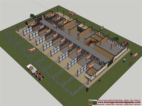 home garden plans: HB100 - Horse Barn Plans - Horse Barn Design | Horse ...