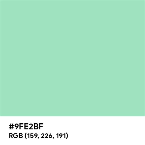 Sea Foam Green color hex code is #9FE2BF