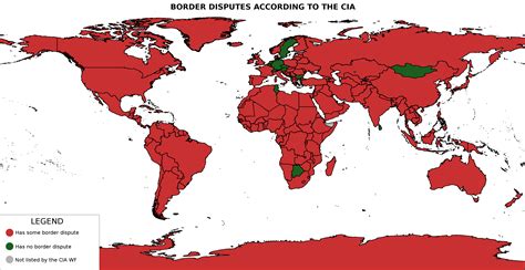 Border disputes according to the CIA World Factbook | Map, History, Dispute