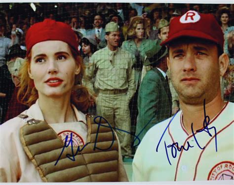 Lot Detail - Tom Hanks & Geena Davis Signed 8" x 10" Color Photo from "League of Their Own"