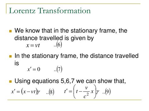 PPT - Lorentz Transformation PowerPoint Presentation - ID:3029168