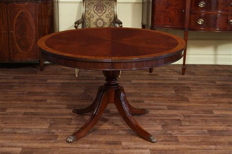 48" Round to 66" Oval Mahogany Dining Table, Reproduction Antique ...