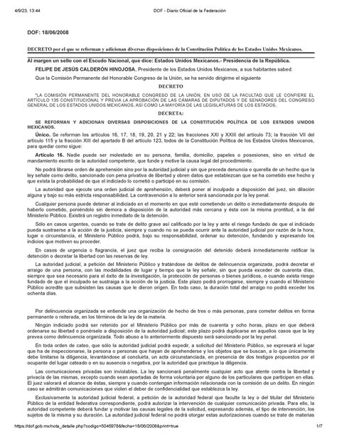 DOF - Diario Oficial de la Federación - DOF: 18/06/ DECRETO por el que ...