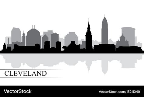 Cleveland city skyline silhouette background Vector Image