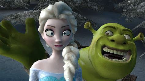 Download Funny Faces Shrek With Elsa Wallpaper | Wallpapers.com