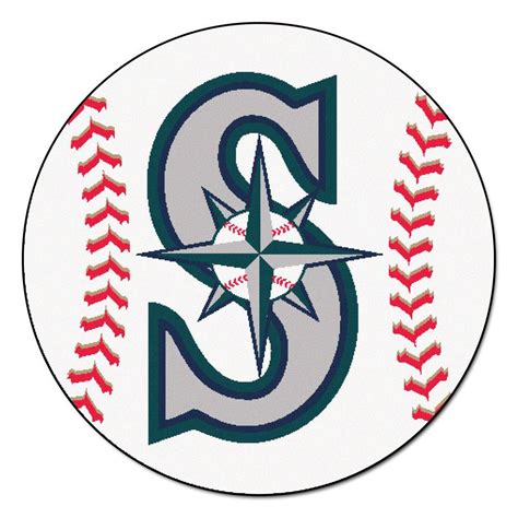 FANMATS MLB Seattle Mariners White 2 ft. x 2 ft. Round Area Rug-6415 ...