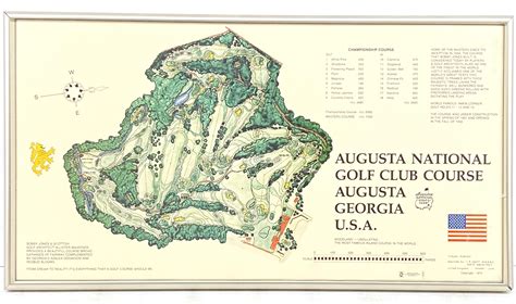 Lot - Vintage 1974 Augusta National Golf Club Course Map