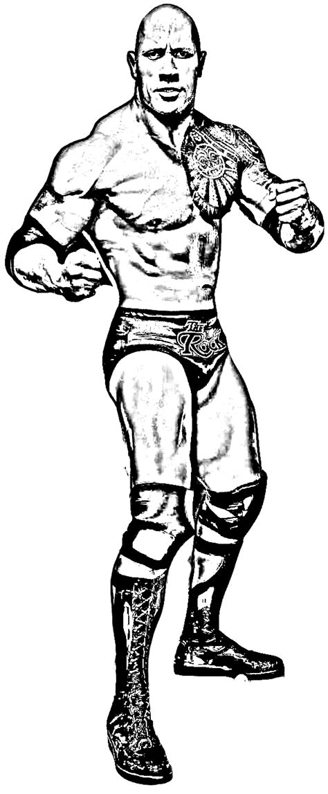 Dwayne Johnson The Rock from WWE (World Wrestling Entertainment) coloring page