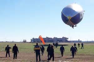 The Goodyear blimp still floats along at sporting events after all ...