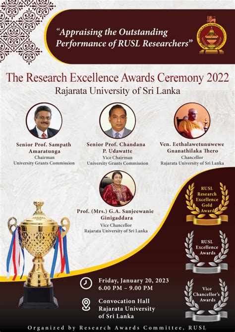 The Research Excellence Awards Ceremony – 2022, Rajarata University of Sri Lanka - Rajarata ...