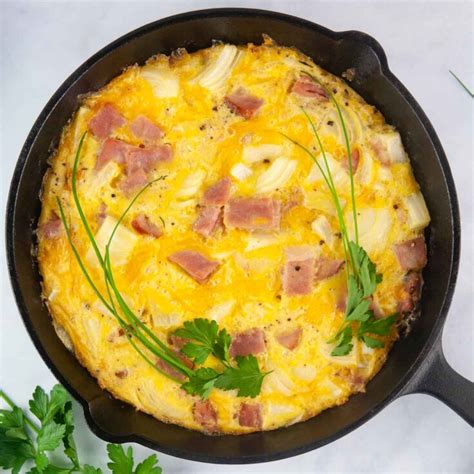 Easy Ham and Cheese Frittata (Ham and Cheese Crustless Quiche ...