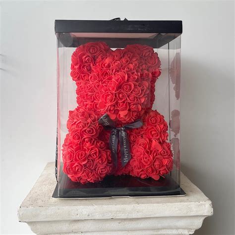 RED ROSE BEAR 40cm - The Flower Shed