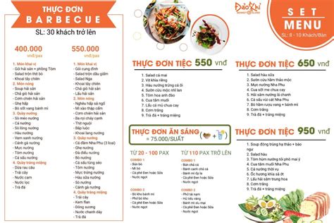 Menu nhà hàng - Đảo khỉ suối hoa lan