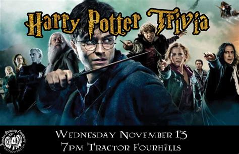 Harry Potter Trivia - Tractor Brewing Company