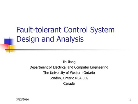 PPT - Fault-tolerant Control System Design and Analysis PowerPoint ...