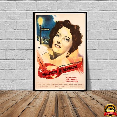 Sunset Boulevard Movie Poster Vintage Wall Film Decor Art | Etsy