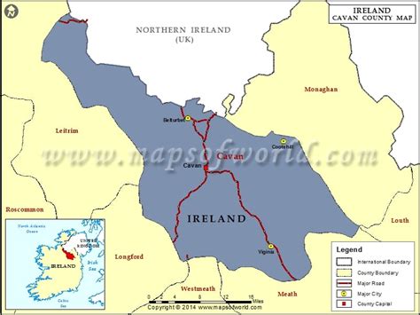 Cavan Map | Map of Cavan County, Ireland