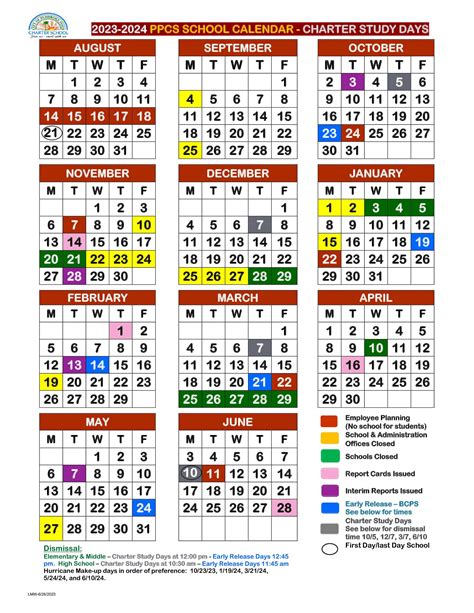 2023-2024 BCPS Calendar | West Elementary and Middle School, FL