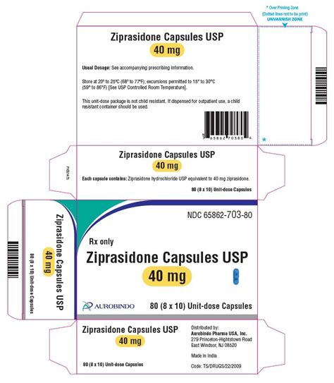 Ziprasidone Hydrochloride - FDA prescribing information, side effects and uses