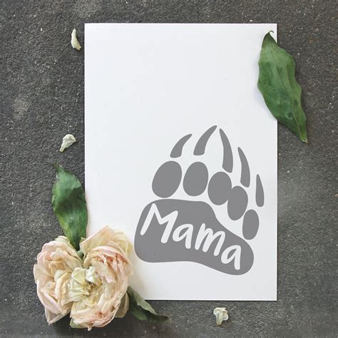 Mama Bear SVG Pawprint Cricut File EPS Commercial Use - Etsy