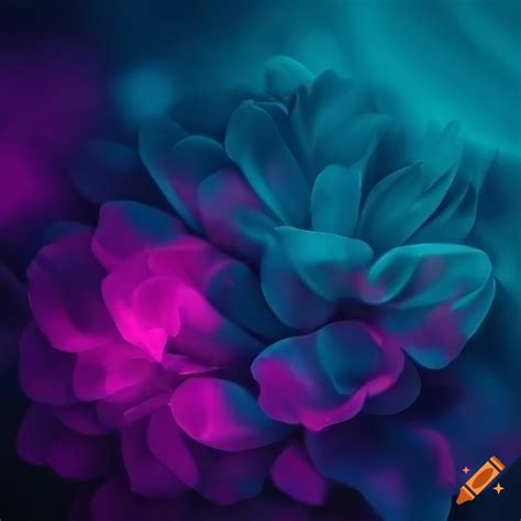 Neon pink and electric blue textured flower background on Craiyon