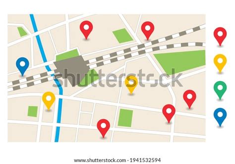 Town Map Design Illustration Simple Background Stock Vector (Royalty ...