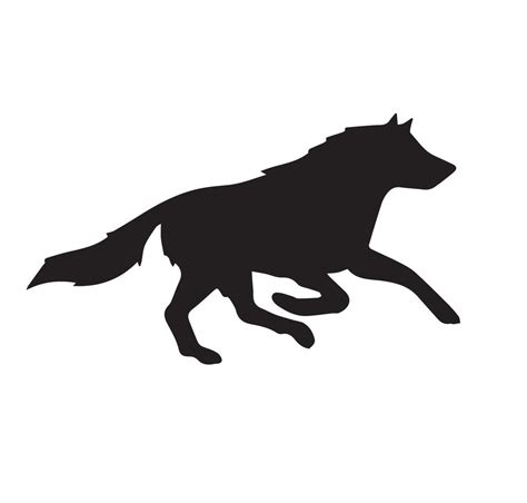 Hand drawn running wolf silhouette 17484155 Vector Art at Vecteezy