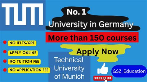 TUM admission |Study in Germany's Rank#1 university |No tuition fee|No ...