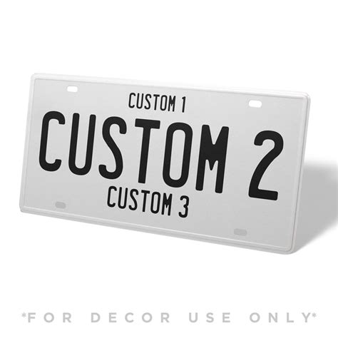 Custom White & Black Universal Replica License Plate — CityLocs