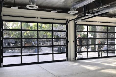 Roll up garage doors with glass - Builders Villa