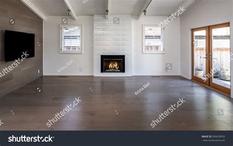 Modern Contemporary Living Room Custom Fireplace Stock Photo 500633932 ...