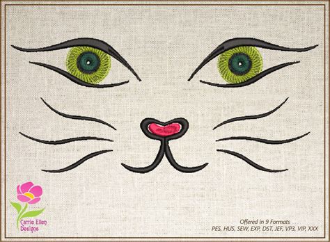 Cat Face Machine Embroidery Design Pet Embroidery Cute Cat - Etsy Hong Kong