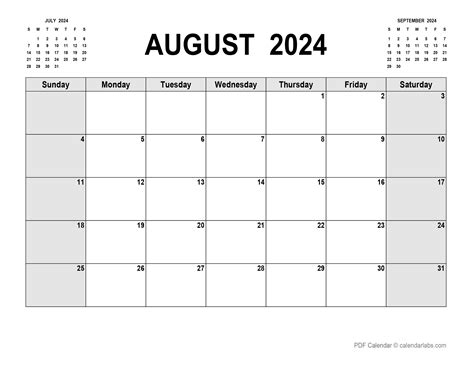 Free Calendar 2024 August Printable Monthly - Miran Tammara