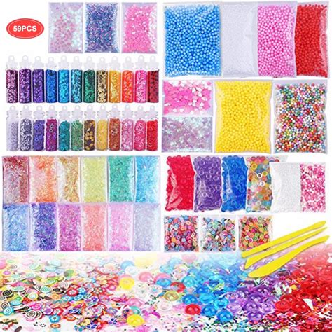 Slime Supplies Kit, 59 Packs Slime Beads Charms Slime Tools For Slime ...