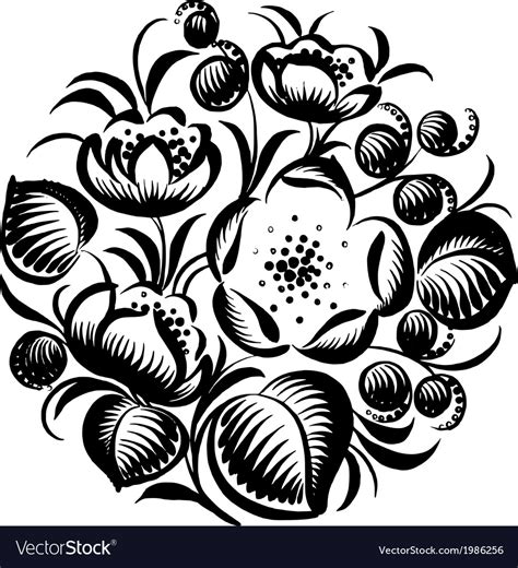 Decorative silhouette floral circle Royalty Free Vector