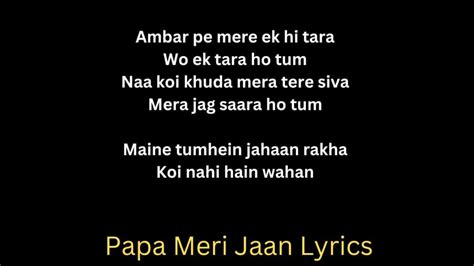 PAPA MERI JAAN LYRICS - SONU NIGAM Animal Movie Amazing Song 2023