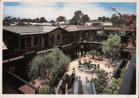 Carmel Plaza Shopping Center California Postcard