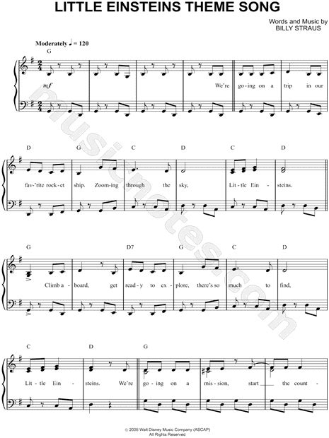 "Little Einsteins Theme Song" from 'Little Einsteins' Sheet Music (Easy ...