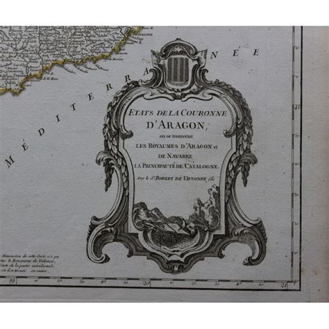 Map of the Crown of Aragon - by Robert De VAUGONDY - 18th century