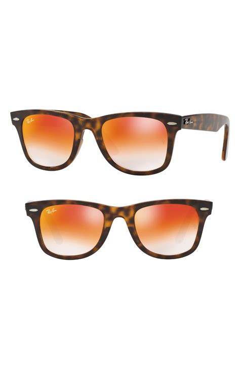 Lyst - Ray-Ban Wayfarer 50mm Mirrored Sunglasses - in Blue for Men